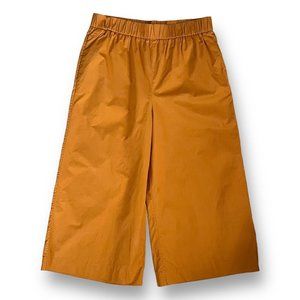 COS Womens Terracotta Cropped Wide Leg Trouser Sz 10 Minimalist Cotton Coastal